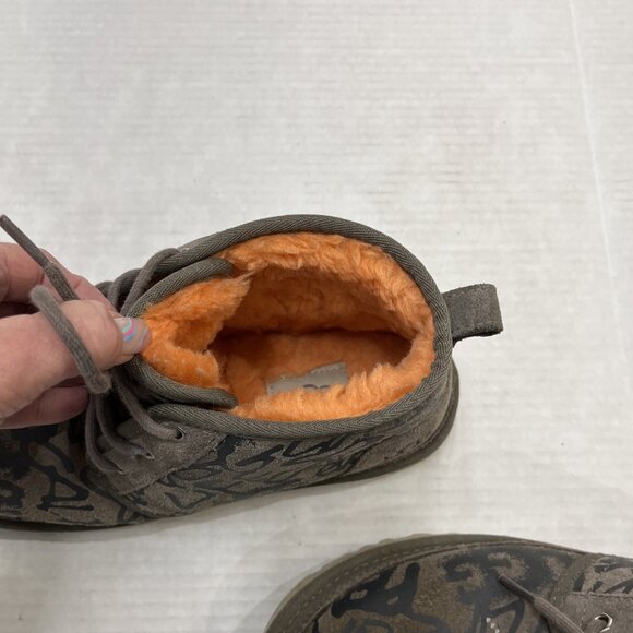 UGG Neumel Street Graffiti Boots Slate Womens 10 Orange Shearling Lined Lace Up - Picture 8 of 16